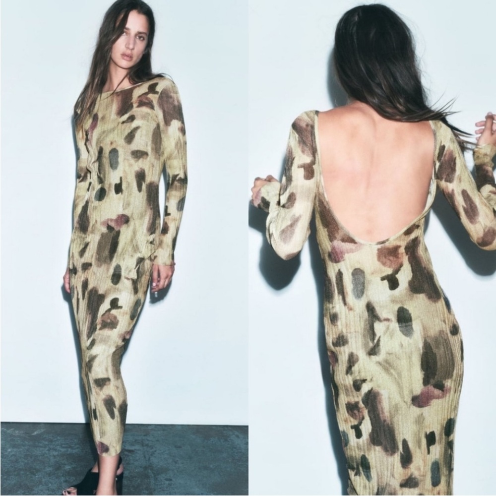 Zara Multicolor printed dress Sz M